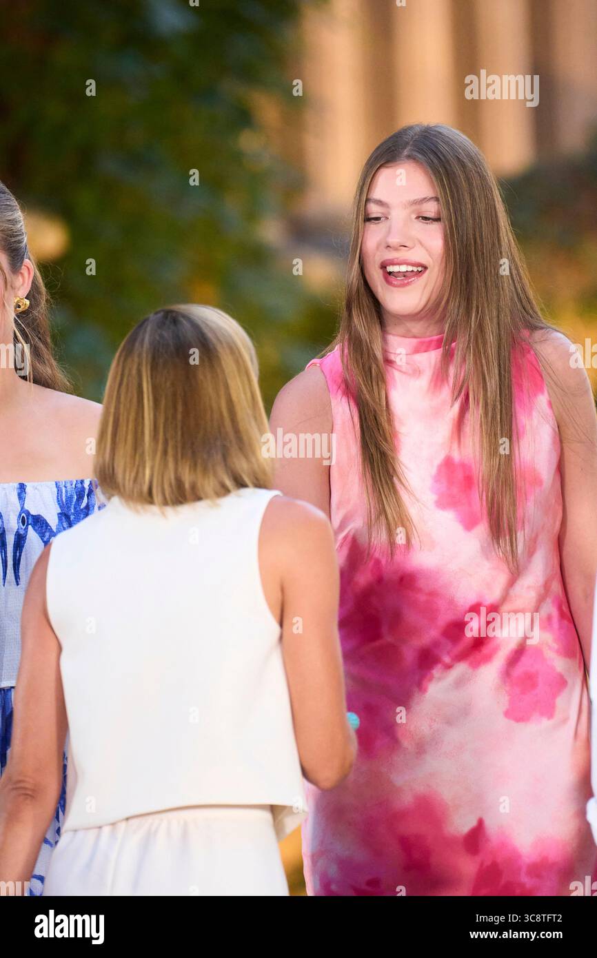 Palma. Espagne. 20250804, la princesse Sofia assiste À Une réception pour les autorités au Palais Marivent le 4 août 2025 à Palma, Espagne Banque D'Images