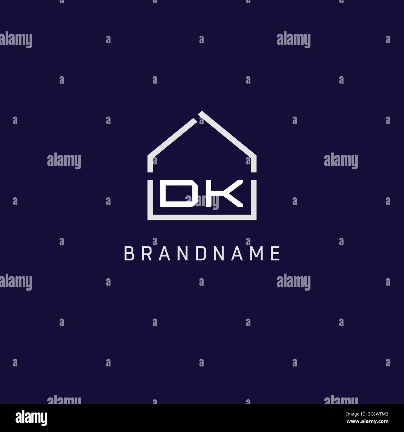 Lettre initiale DK toit immobilier logo conception d'idées de vecteur graphique Illustration de Vecteur