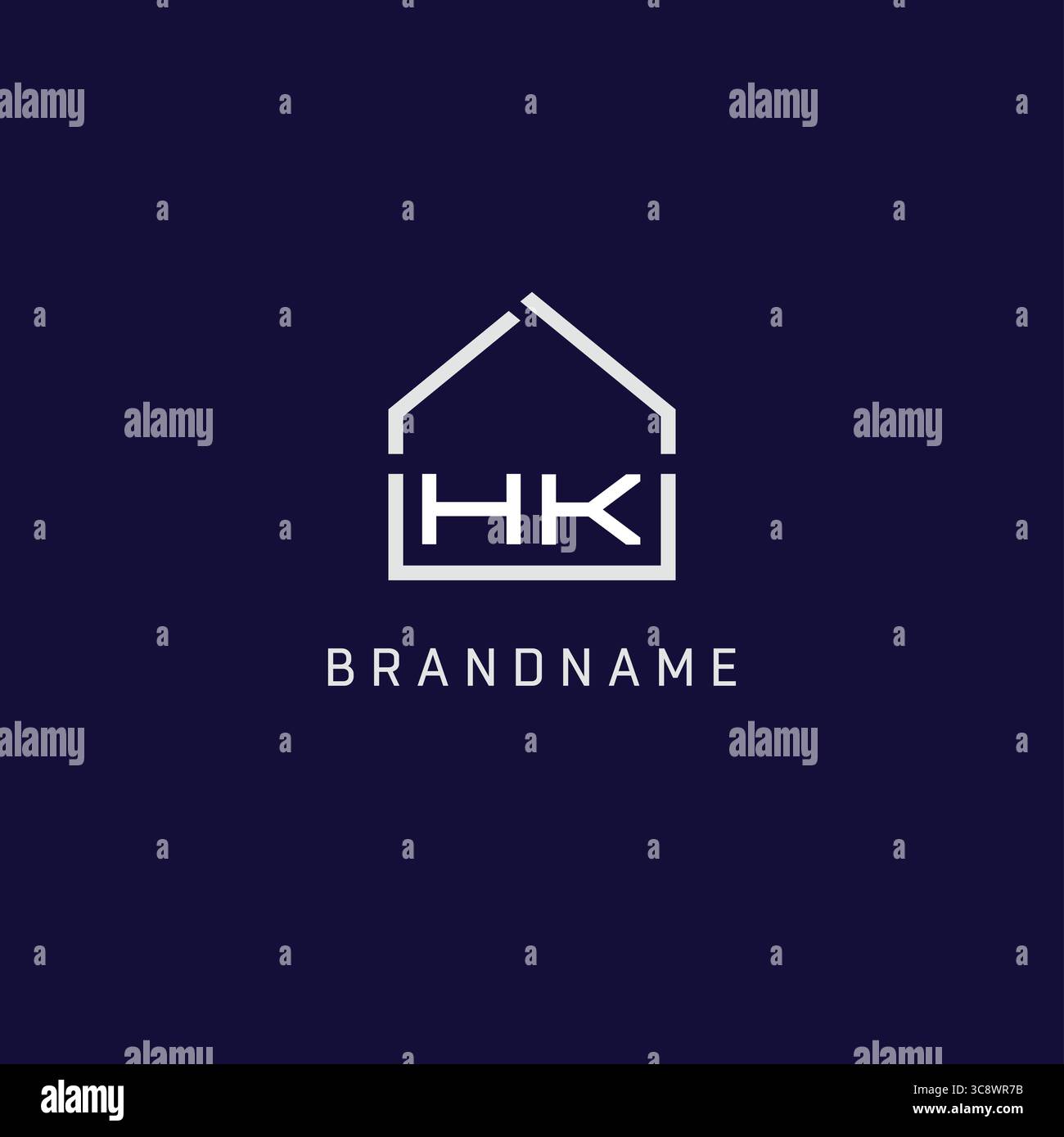 Lettre initiale HK toit immobilier logo conception d'idées de vecteur graphique Illustration de Vecteur