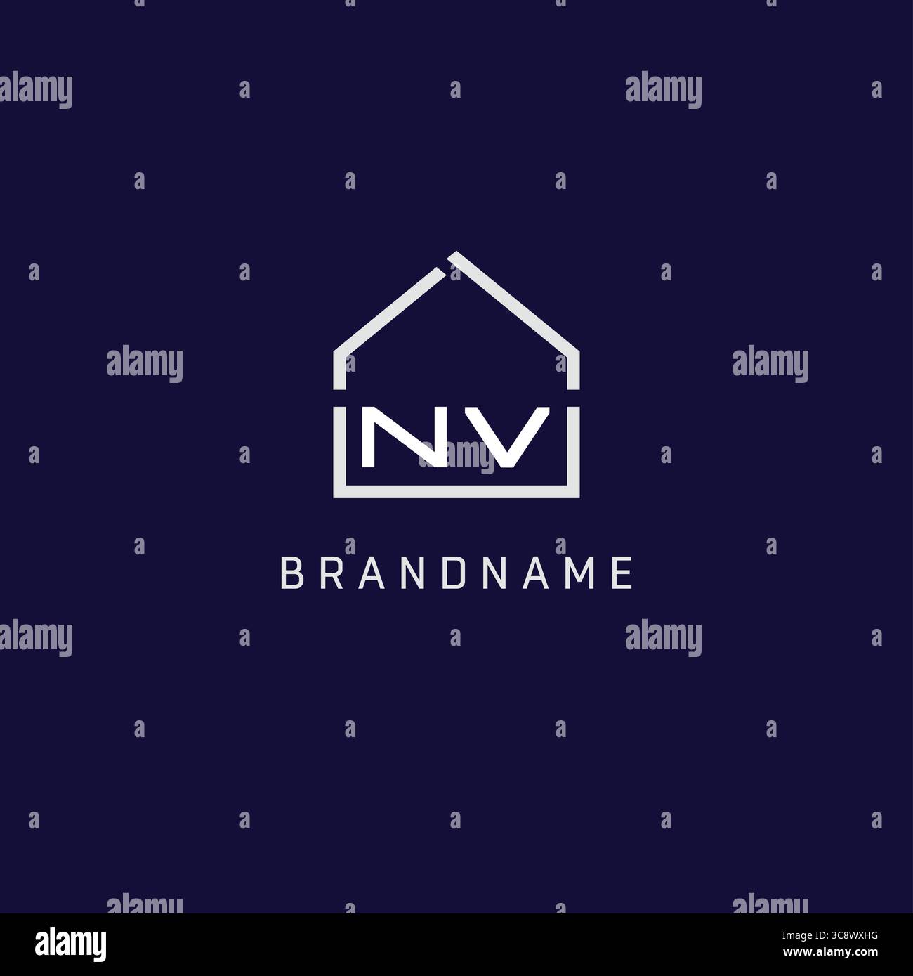 Lettre initiale NV toit immobilier logo conception d'idées de vecteur graphique Illustration de Vecteur