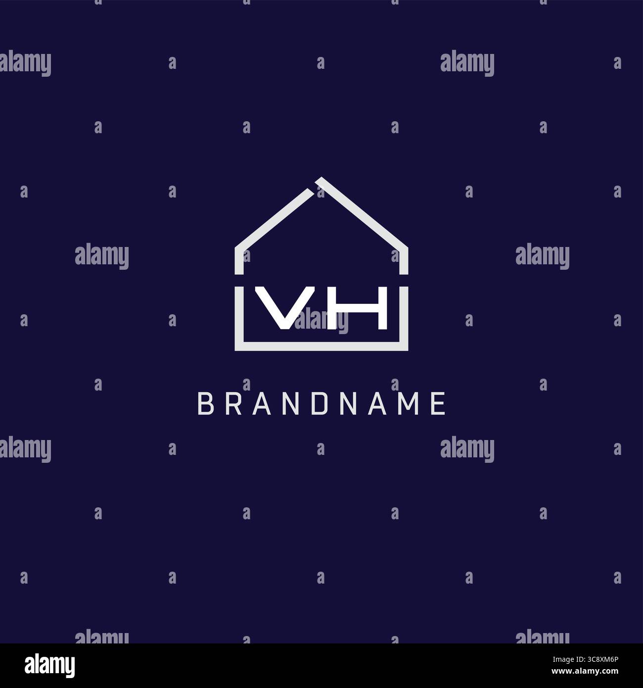 Lettre initiale VH toit immobilier logo conception d'idées de vecteur graphique Illustration de Vecteur