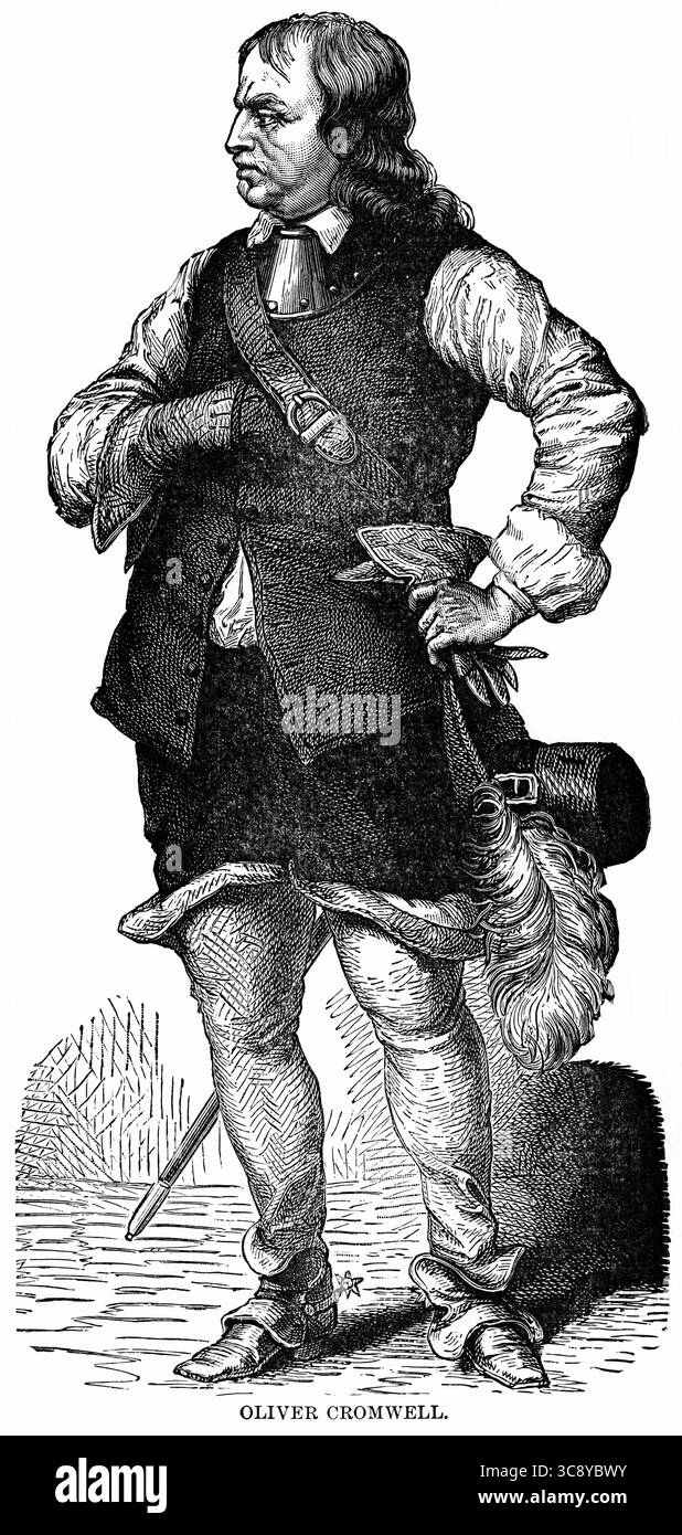 2 mai 2020 : Oliver Cromwell, illustration, Ridpath's History of the World, volume III, par John Clark Ridpath, LL. D., Merrill & Baker Publishers, New York, 1897 (crédit image : © JT Vintage/Glasshouse via ZUMA Wire) Banque D'Images