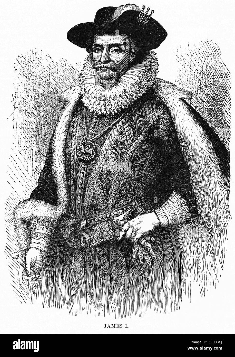 1er mai 2020 : James I, illustration, Ridpath's History of the World, volume III, par John Clark Ridpath, LL. D., Merrill & Baker Publishers, New York, 1897 (crédit image : © JT Vintage/Glasshouse via ZUMA Wire) Banque D'Images
