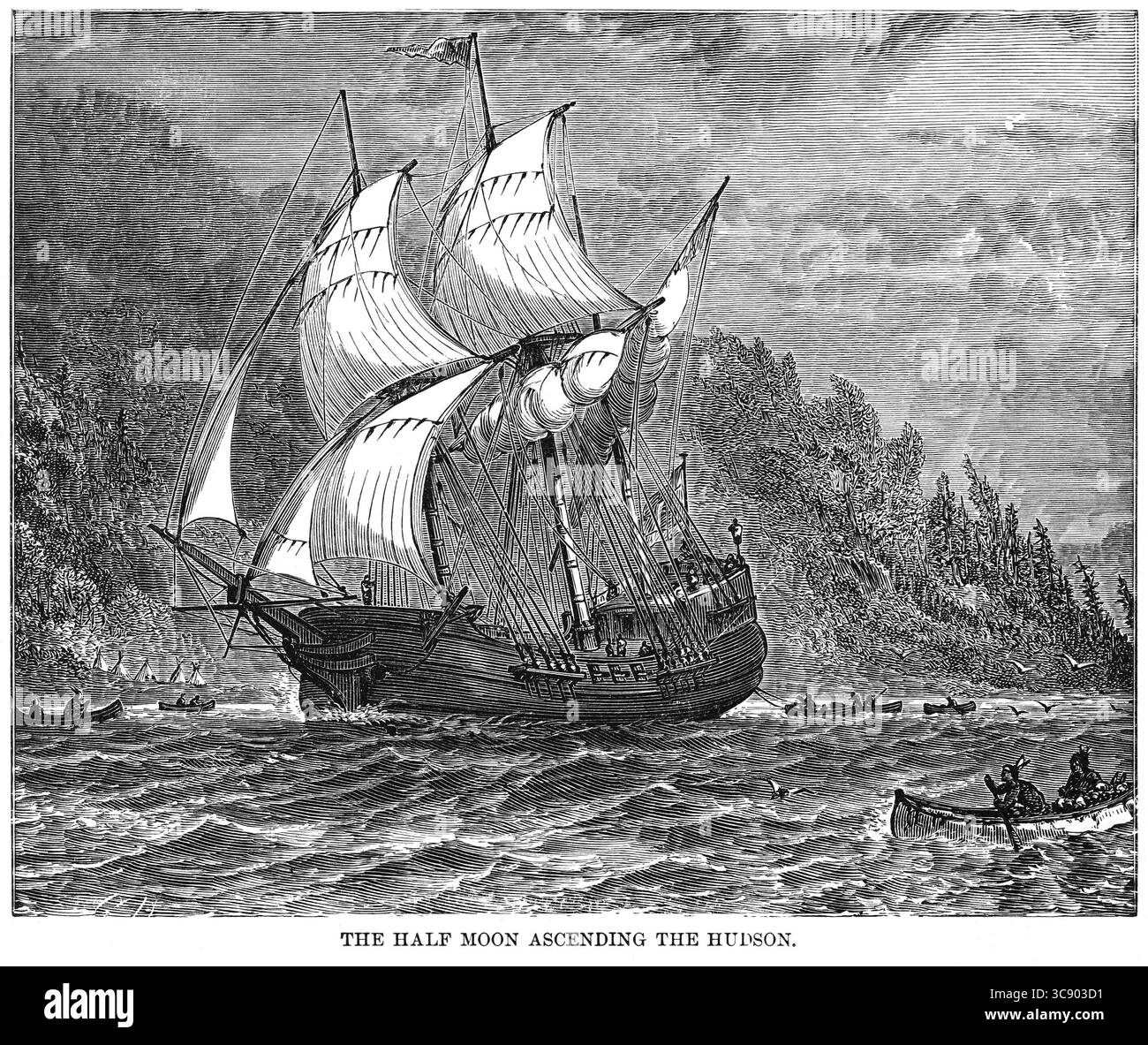 1er mai 2020 : la demi-lune ascendante de l'Hudson, illustration, histoire du monde de Ridpath, volume III, par John Clark Ridpath, LL. D., Merrill & Baker Publishers, New York, 1897 (crédit image : © JT Vintage/Glasshouse via ZUMA Wire) Banque D'Images