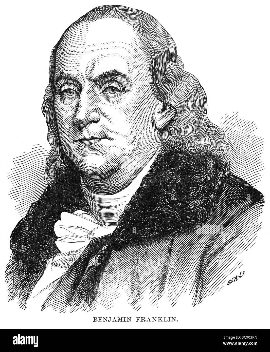 5 mai 2020 : Benjamin Franklin, illustration, Ridpath's History of the World, volume III, par John Clark Ridpath, LL. D., Merrill & Baker Publishers, New York, 1897 (crédit image : © JT Vintage/Glasshouse via ZUMA Wire) Banque D'Images