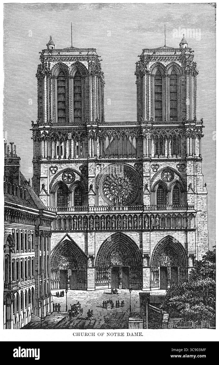 5 mai 2020 : Église notre-Dame, illustration, histoire du monde de Ridpath, volume III, par John Clark Ridpath, LL. D., Merrill & Baker Publishers, New York, 1897 (crédit image : © JT Vintage/Glasshouse via ZUMA Wire) Banque D'Images