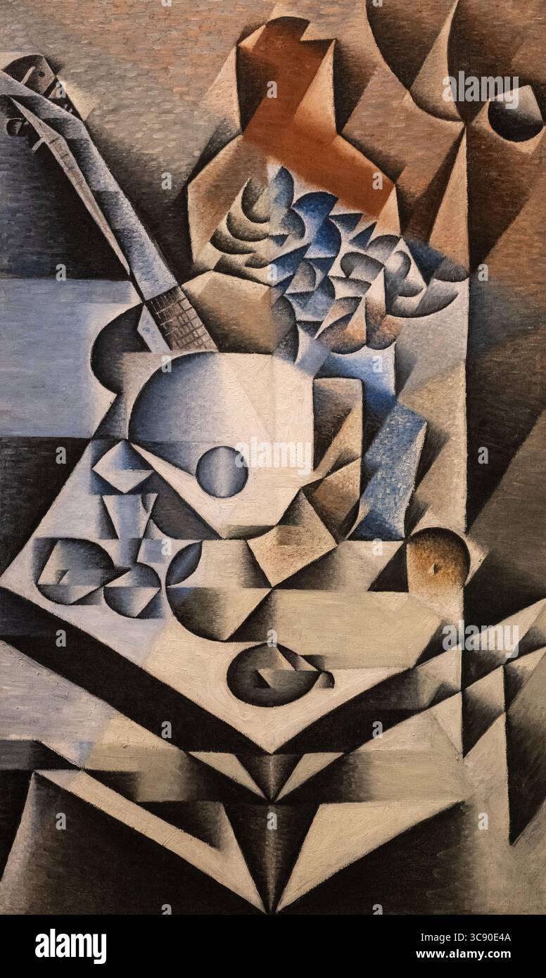 Peinture appelée guitare par Pablo Picasso au musée d'art MOMA de New York Banque D'Images