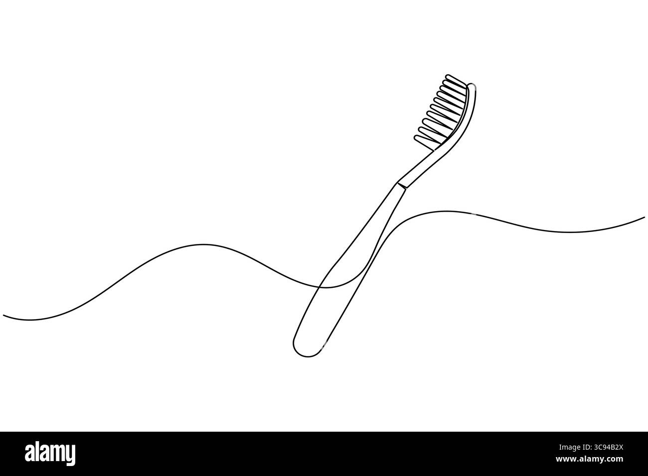Dessin au trait continu d'une brosse à dents avec dentifrice, idéal pour l'hygiène dentaire, le brossage des dents et les thèmes de soins bucco-dentaires Illustration de Vecteur