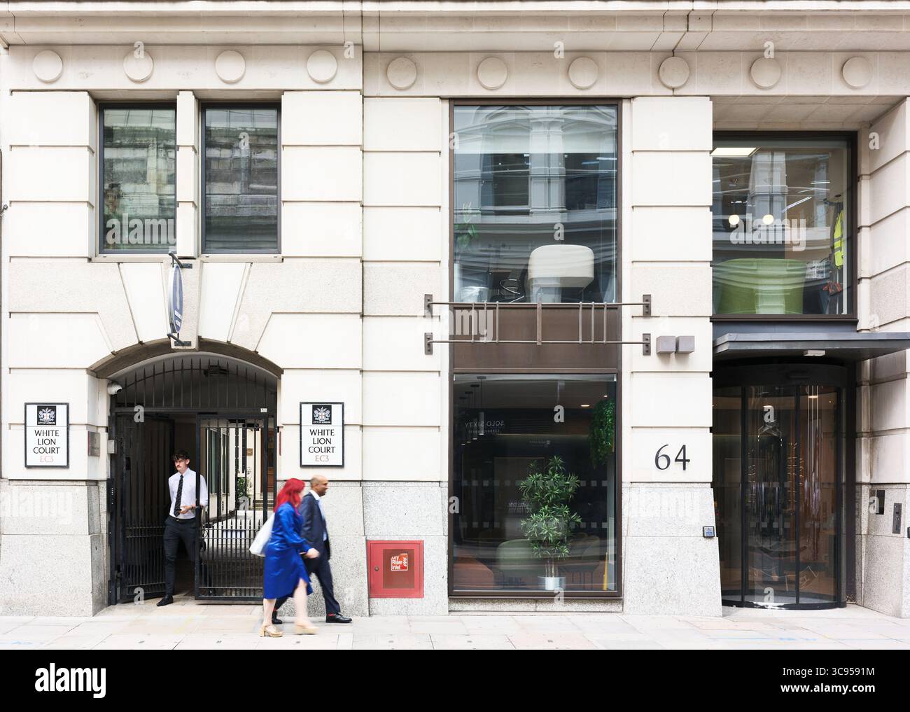 White Lion court, à côté du 64 Cornhill, ville de Londres, Angleterre. Banque D'Images