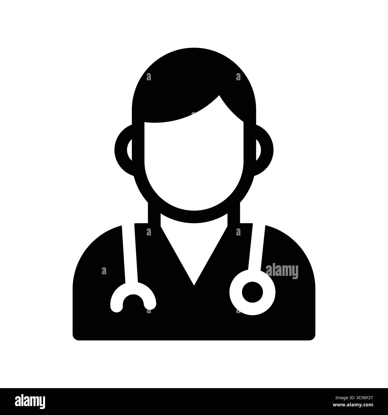 Cette icône minimaliste en noir et blanc représente un professionnel de la santé portant un stéthoscope. Idéal pour les thèmes de santé et les illustrations médicales. Illustration de Vecteur Cette icône minimaliste en noir et blanc représente un professionnel de la santé portant un stéthoscope. Idéal pour les thèmes de santé et les illustrations médicales. Illustration de Vecteur