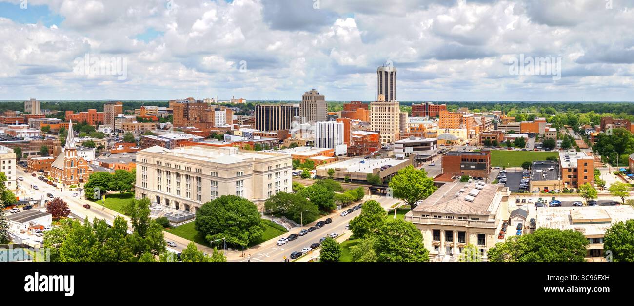Springfield, Illinois, États-Unis ville ville skyline. Banque D'Images