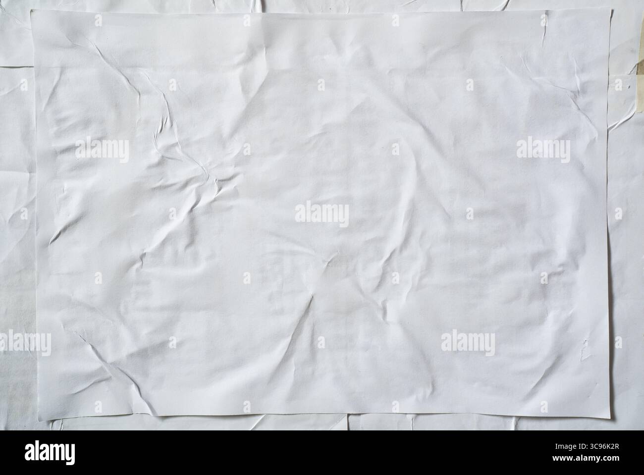 Fond de texture d'affiche en papier collé blanc Banque D'Images