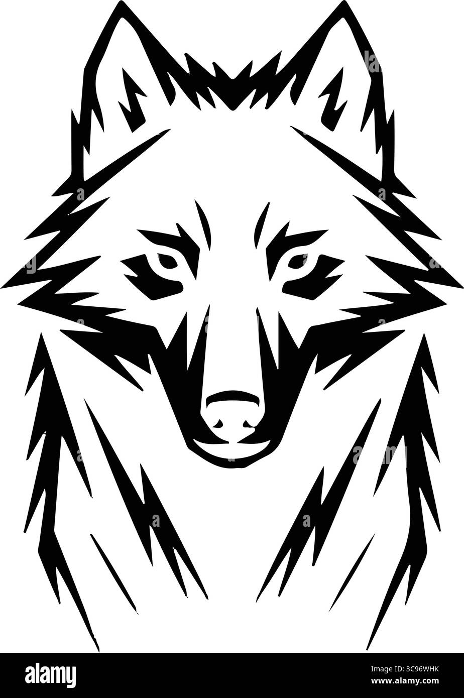 Illustration artistique de silhouette de loup Illustration de Vecteur