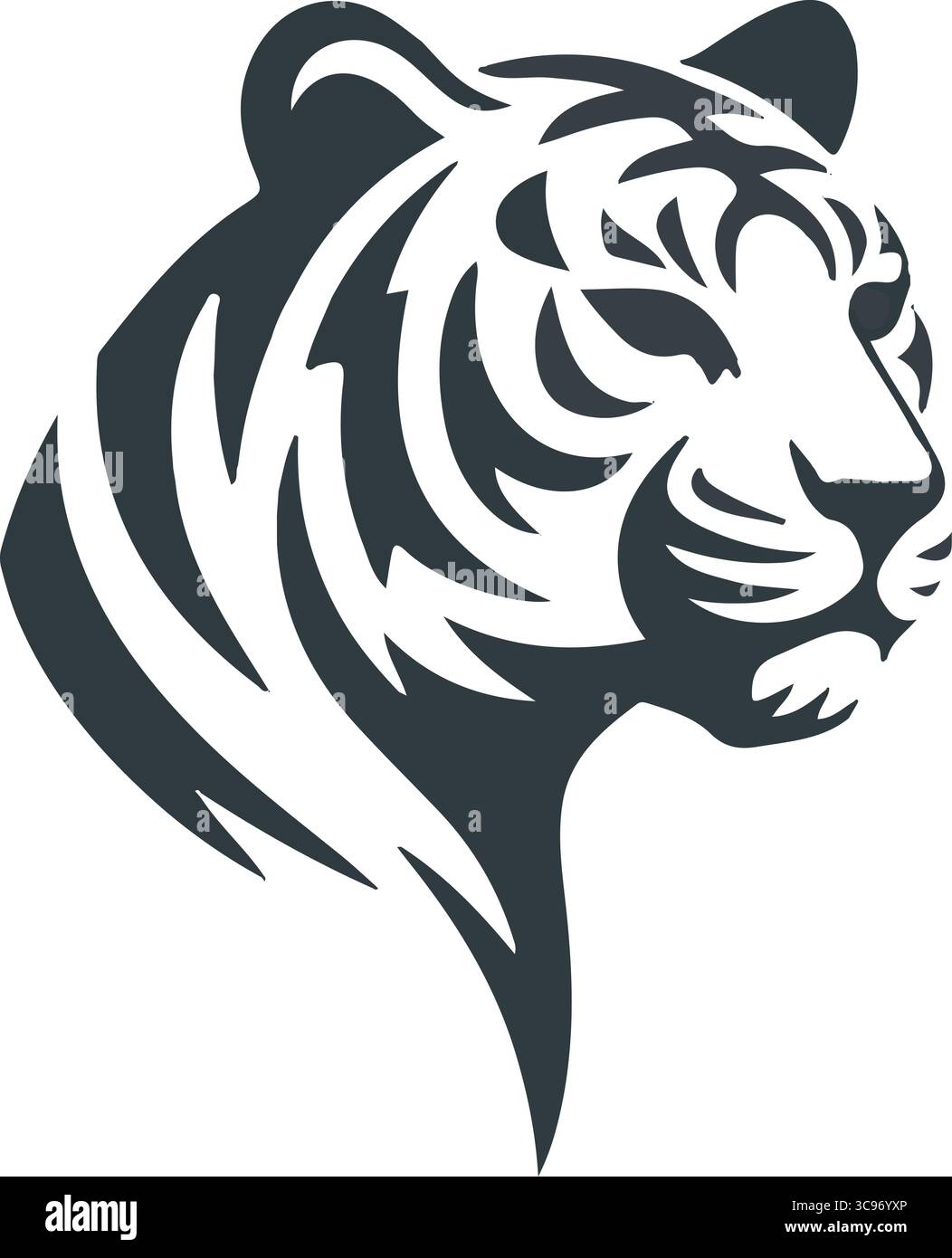 Logo minimaliste d'une tête de tigre stylisée Illustration de Vecteur