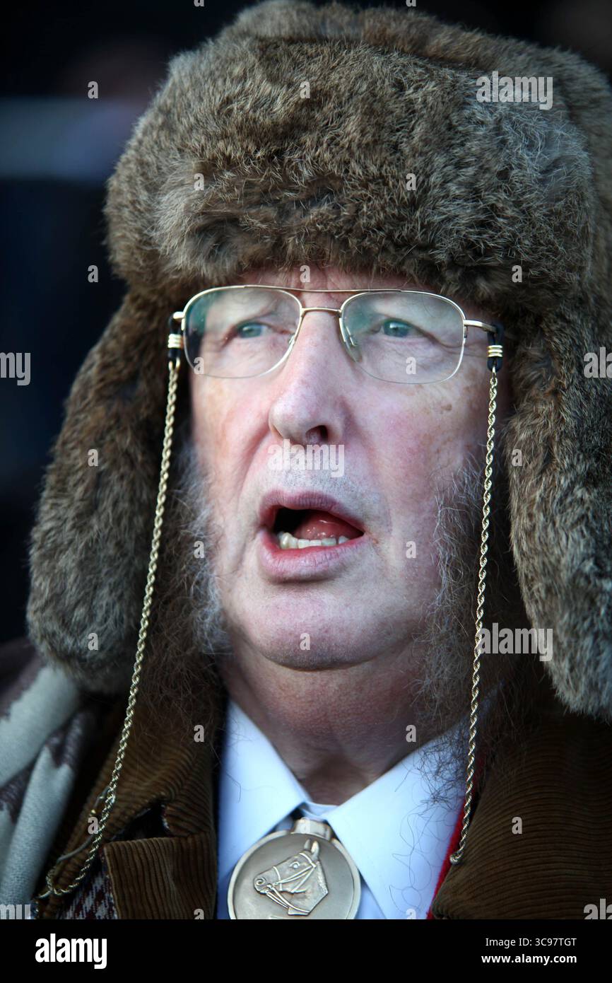 John McCririck aux courses de Cheltenham - 24 janvier 2009 Banque D'Images