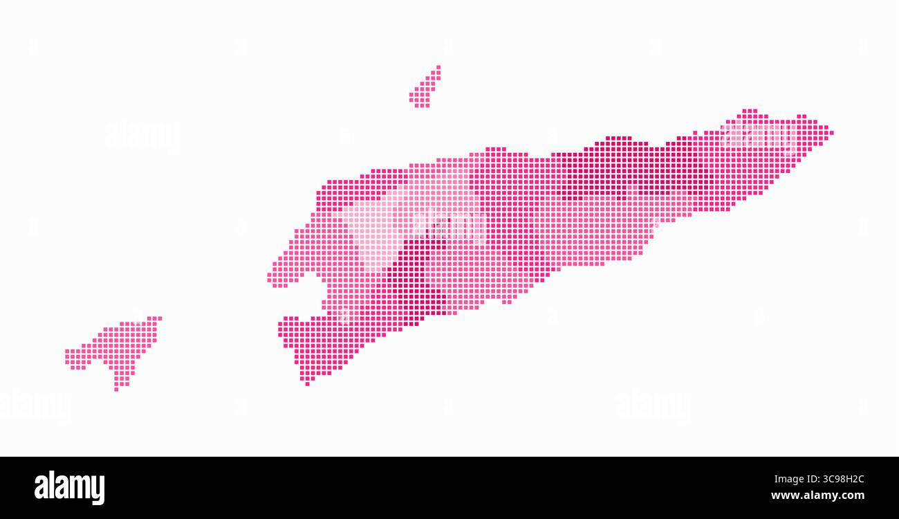 Carte en pointillés du Timor-Leste. Carte de style numérique du pays sur fond blanc. Forme Timor-Leste avec points carrés. Style de points colorés. Illustration de Vecteur