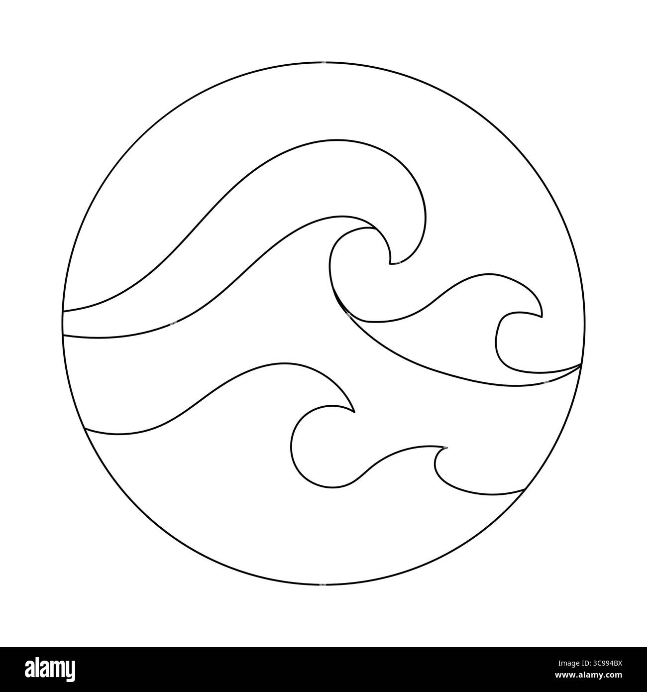 Les vagues montrent le mouvement et la beauté dans un design circulaire Illustration de Vecteur