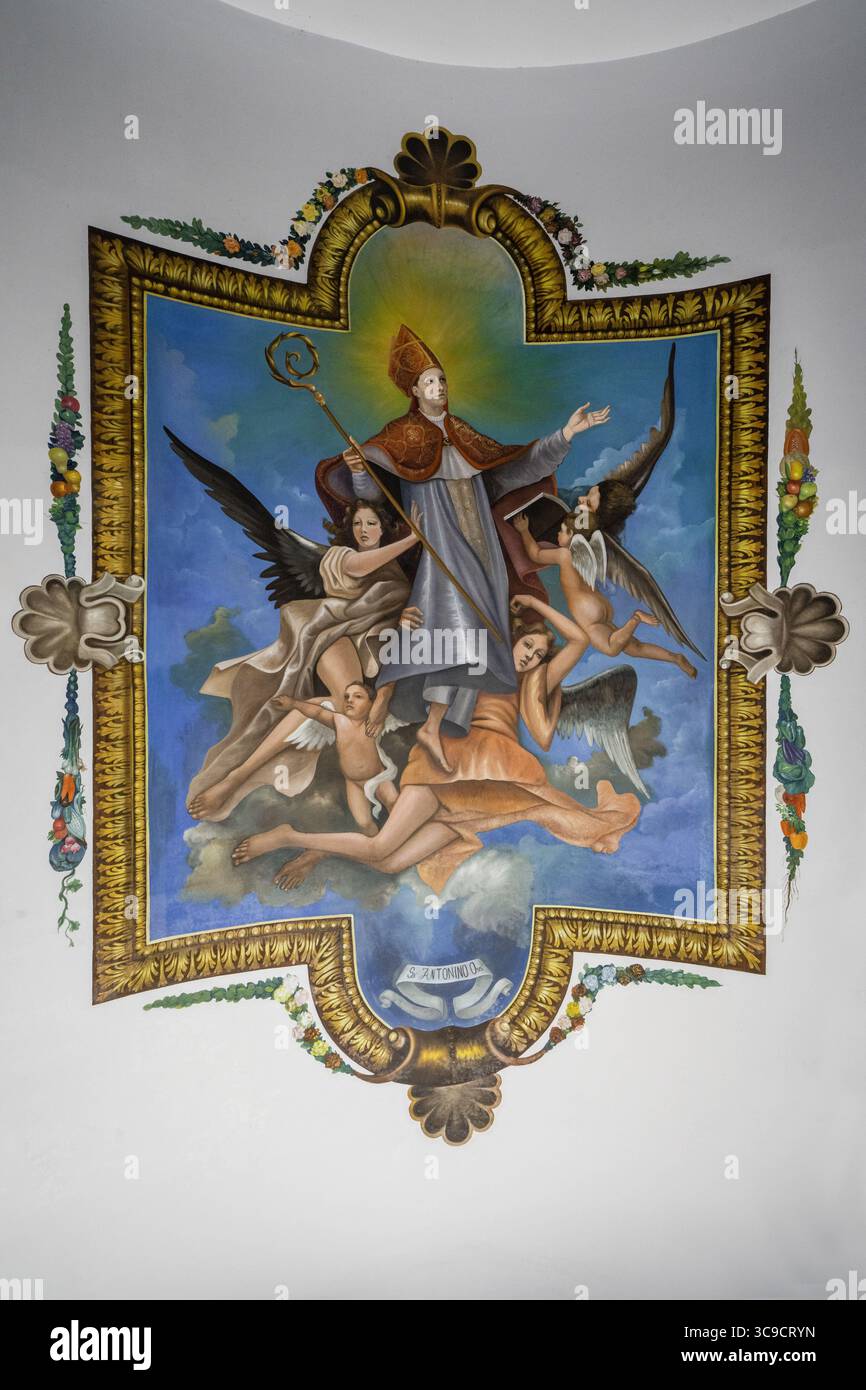 11 décembre 2018, San Antonino Castillo Velasco, Oaxaca, Mexique : peinture d'Anthony sur le plafond de l'église de San Antonino Obisbo, construite à San Antonino Castillo Velasco, Oaxaca, Mexique les années 1600 (Crédit image : © Jon G. Fuller/VW pics via ZUMA Press Wire) Banque D'Images