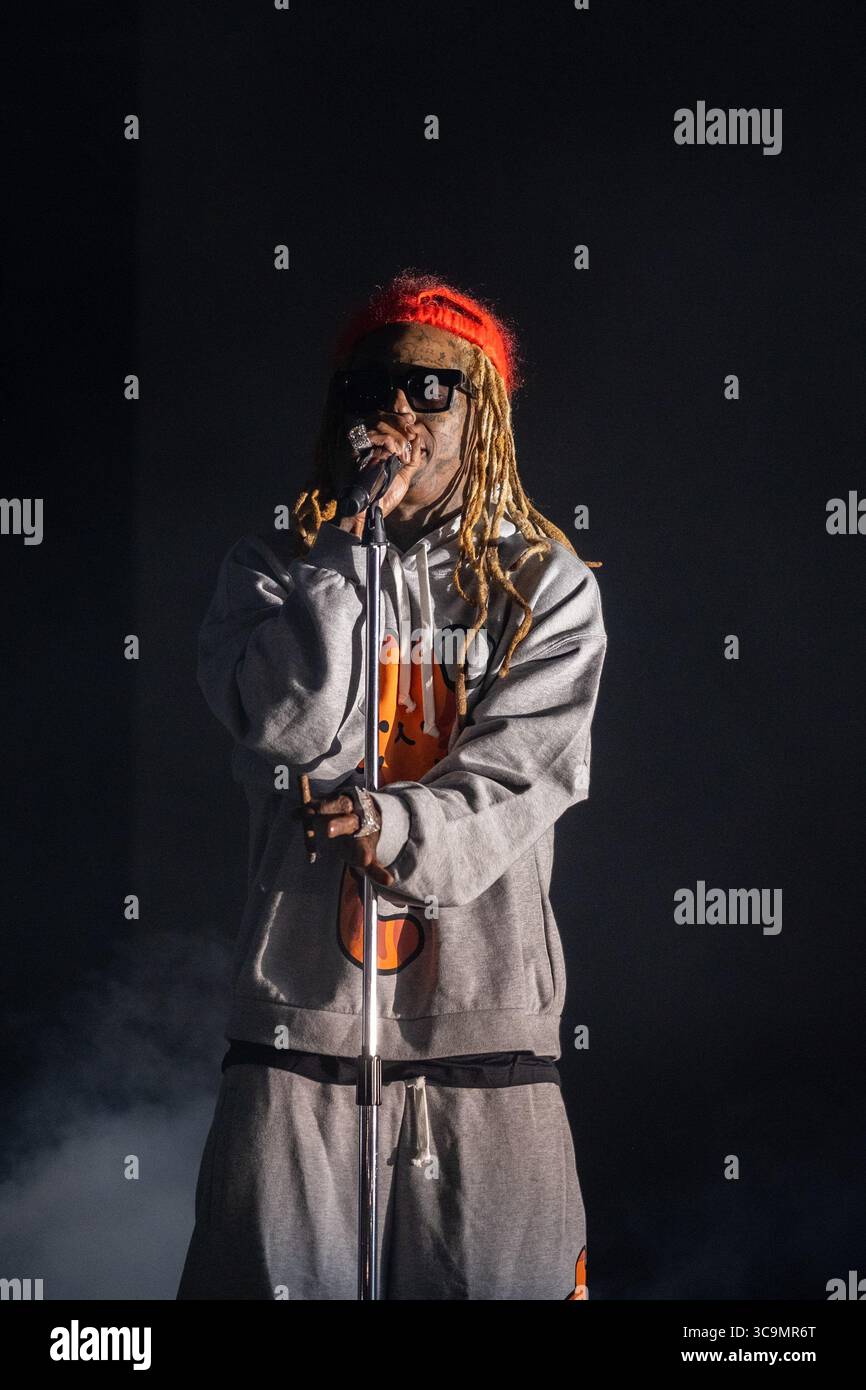 8 avril 2023, Madison, Wisconsin, États-Unis : LIL WAYNE (DWAYNE MICHAEL CARTER Jr.) Lors de la visite Bienvenue à Tha carter au Sylvee à Madison, Wisconsin (crédit image : © Daniel DeSlover/ZUMA Press Wire) Banque D'Images