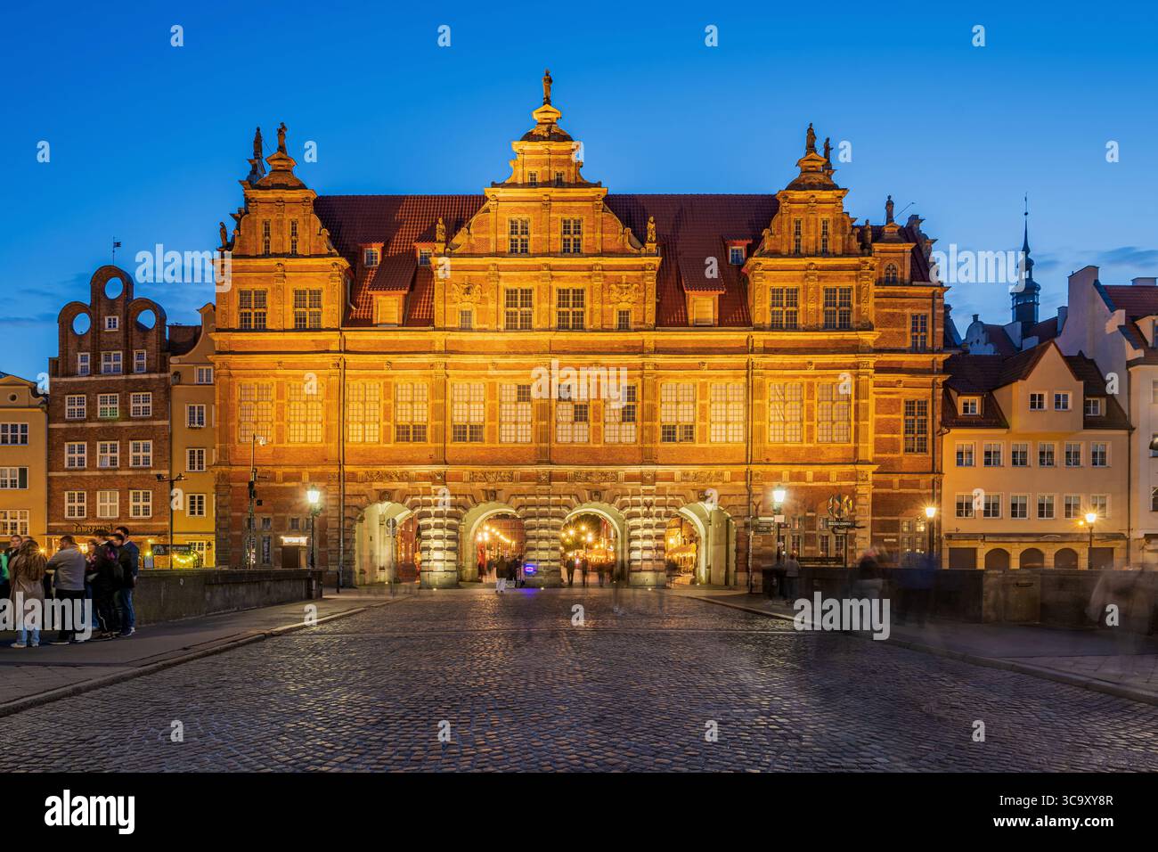 La porte verte à Gdansk Pologne. Banque D'Images