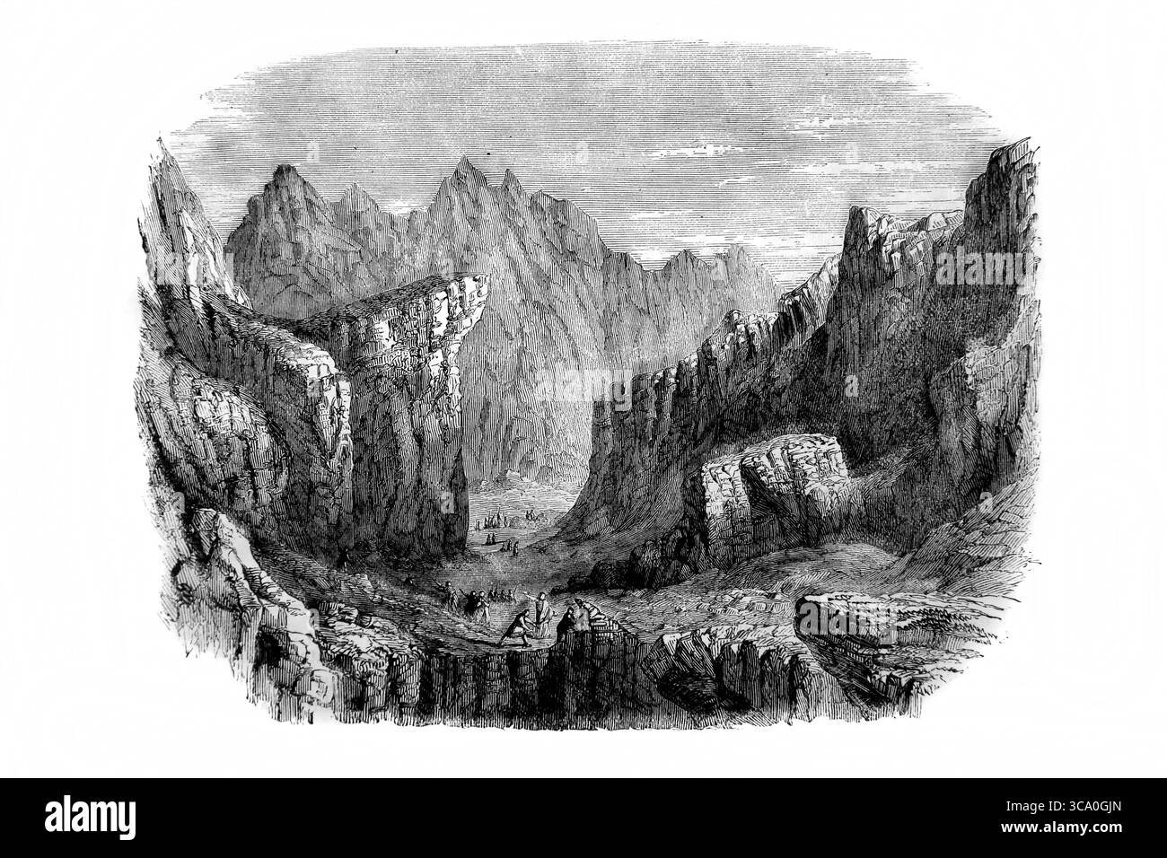 Illustration des errants dans le désert d'Édom de l'Antiquité 19ème siècle la Sainte Bible contenant l'ancien et le Nouveau Testament avec Explanator Banque D'Images