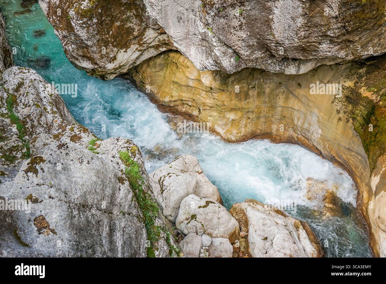 Great Soča gorge, parc national du Triglav, Slovénie Banque D'Images