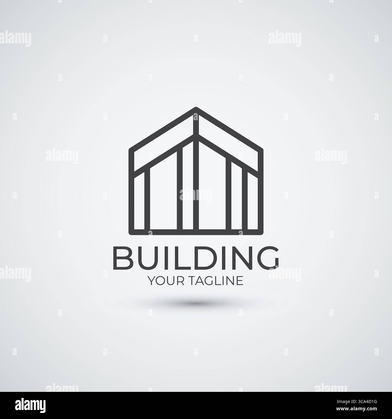 Conception et illustration vectorielles de logo de bâtiment de monogramme moderne de la Maison islamique Illustration de Vecteur