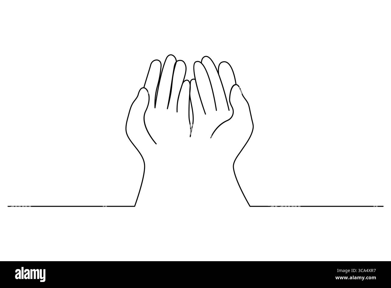 Dessin continu d'une ligne de main de prière contour dessin mains de prière illustration vectorielle Illustration de Vecteur