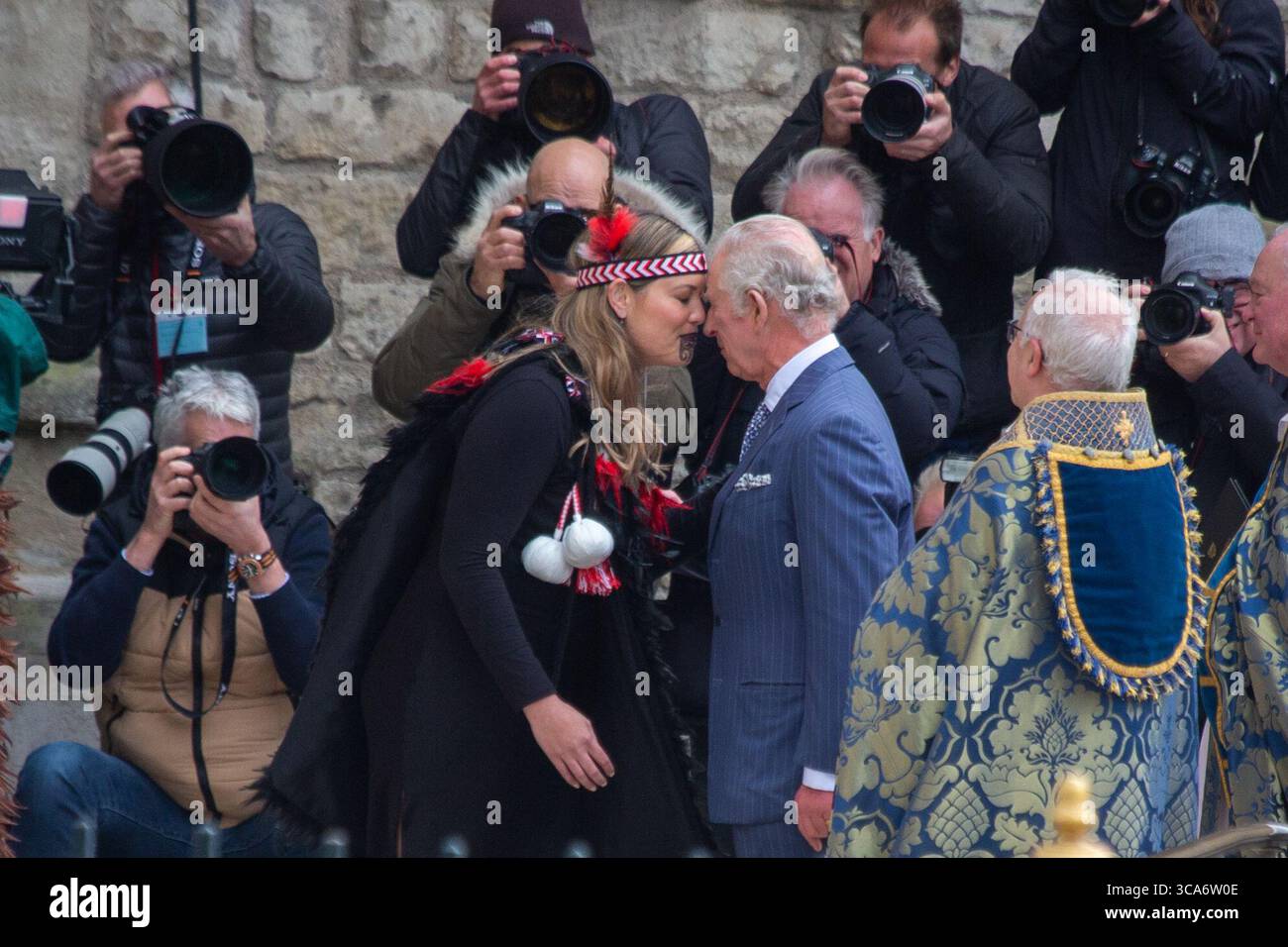 13 mars 2023, Londres, Angleterre, Royaume-Uni : le roi CHARLES III est vu arriver à l'abbaye de Westminster pour le Commonwealth Day Service. (Crédit image : © Tayfun Salci/ZUMA Press Wire) Banque D'Images