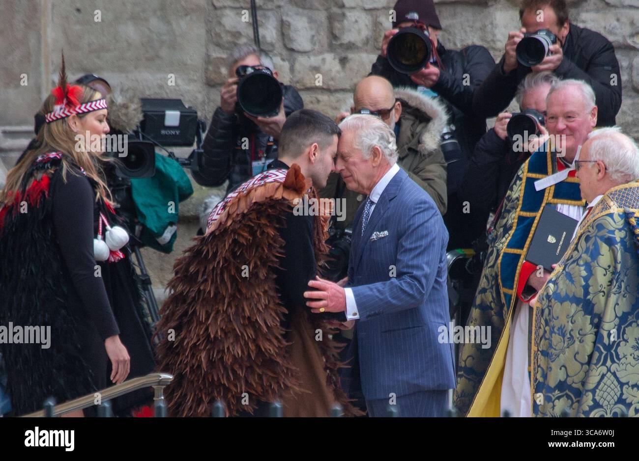 13 mars 2023, Londres, Angleterre, Royaume-Uni : le roi CHARLES III est vu arriver à l'abbaye de Westminster pour le Commonwealth Day Service. (Crédit image : © Tayfun Salci/ZUMA Press Wire) Banque D'Images