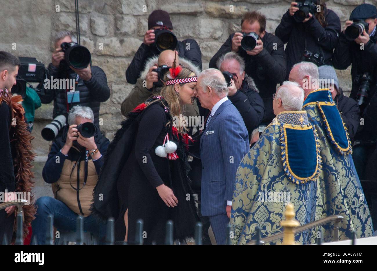 13 mars 2023, Londres, Angleterre, Royaume-Uni : le roi CHARLES III est vu arriver à l'abbaye de Westminster pour le Commonwealth Day Service. (Crédit image : © Tayfun Salci/ZUMA Press Wire) Banque D'Images