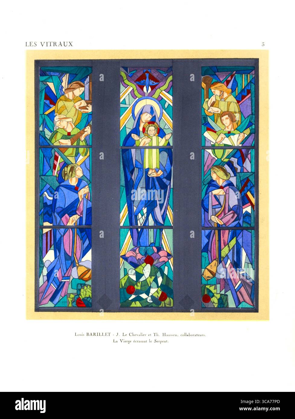 Jacques Gruber - la Vierge écrase le Serpent, à la Chapelle du Christ Rédempteur. Église du village français -1925 Banque D'Images