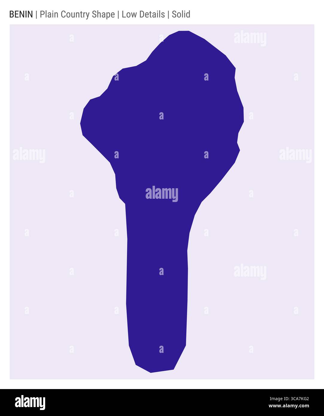 Carte du pays de la plaine du Bénin. Peu de détails. Style Uni. Forme du Bénin. Illustration vectorielle. Illustration de Vecteur