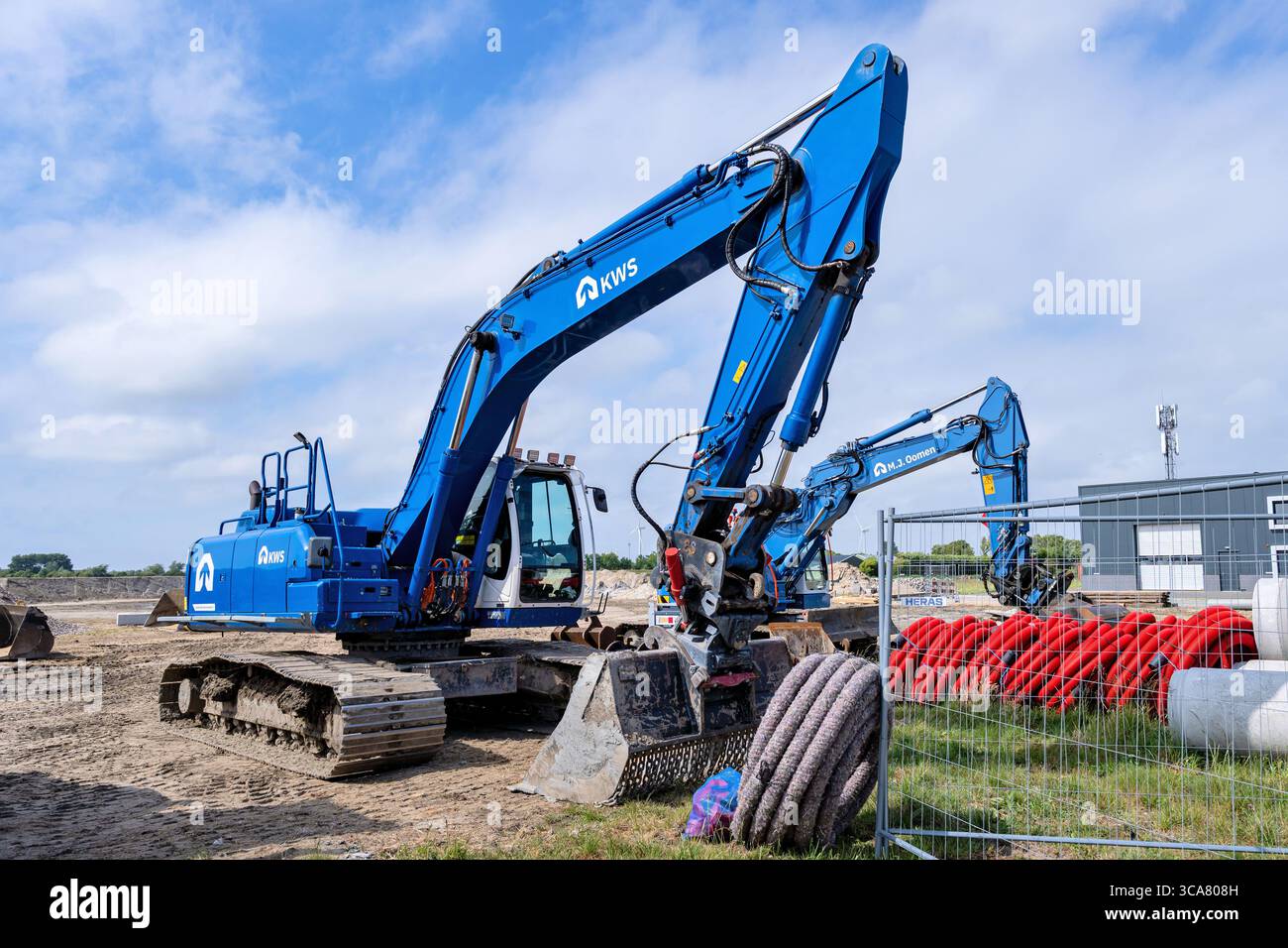 Excavatrice KWS sur chantier Banque D'Images