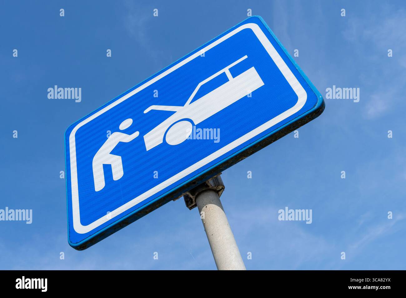 Panneau routier néerlandais : baie d'urgence Banque D'Images