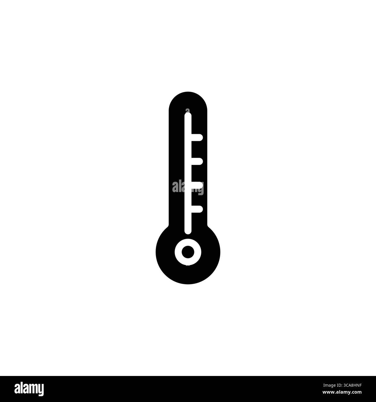 Icône de thermomètre noir et blanc simple adaptée à diverses applications graphiques. Idéal pour représenter la température, la santé et la science Illustration de Vecteur