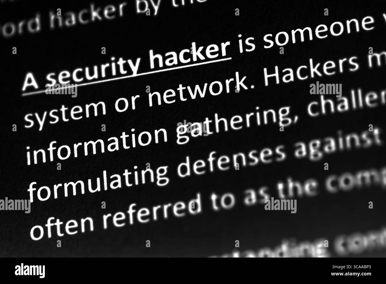 Explication ou description du pirate dans un dictionnaire ou un article Banque D'Images