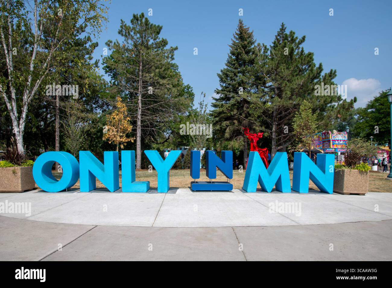 Falcon Heights, Minnesota. Foire d'État. Seulement dans le logo MN pour les gens d'avoir leur photo prise à la foire. Banque D'Images