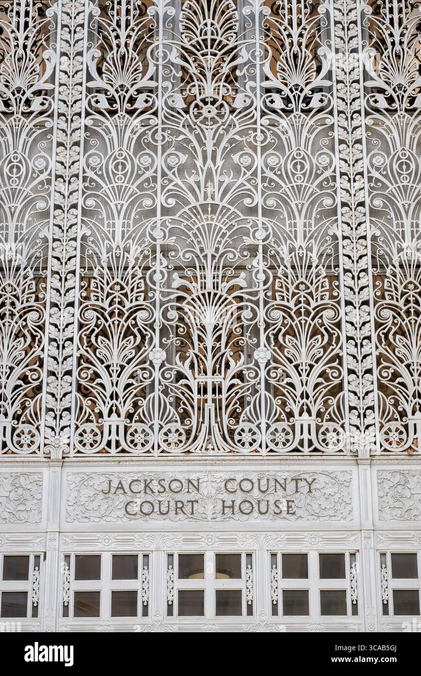 Kansas City, Missouri. Extérieur et logo du palais de justice du comté de Jackson Banque D'Images