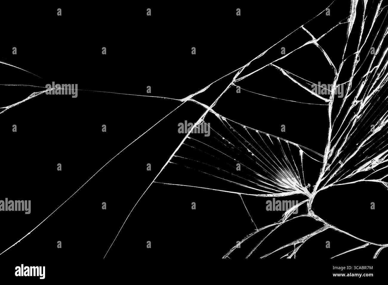 Téléphone à écran tactile fissuré noir, fond, texture pour votre projet Banque D'Images