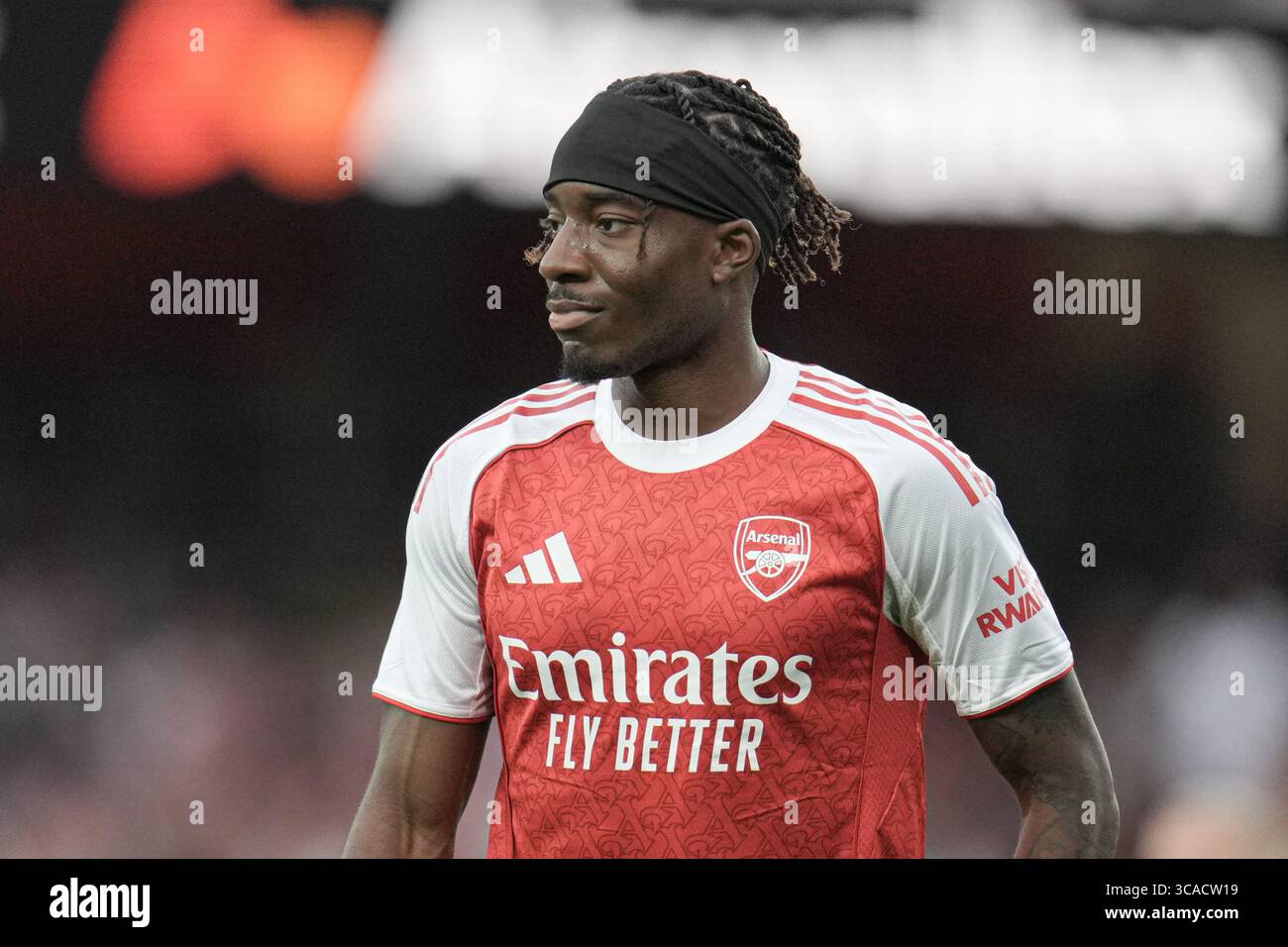 Noni Madueke d'Arsenal lors du match amical de pré-saison Arsenal vs Villarreal à Emirates Stadium, Londres, Royaume-Uni, 6 août 2025 (photo par Harvey Murphy/Actualités images) Banque D'Images