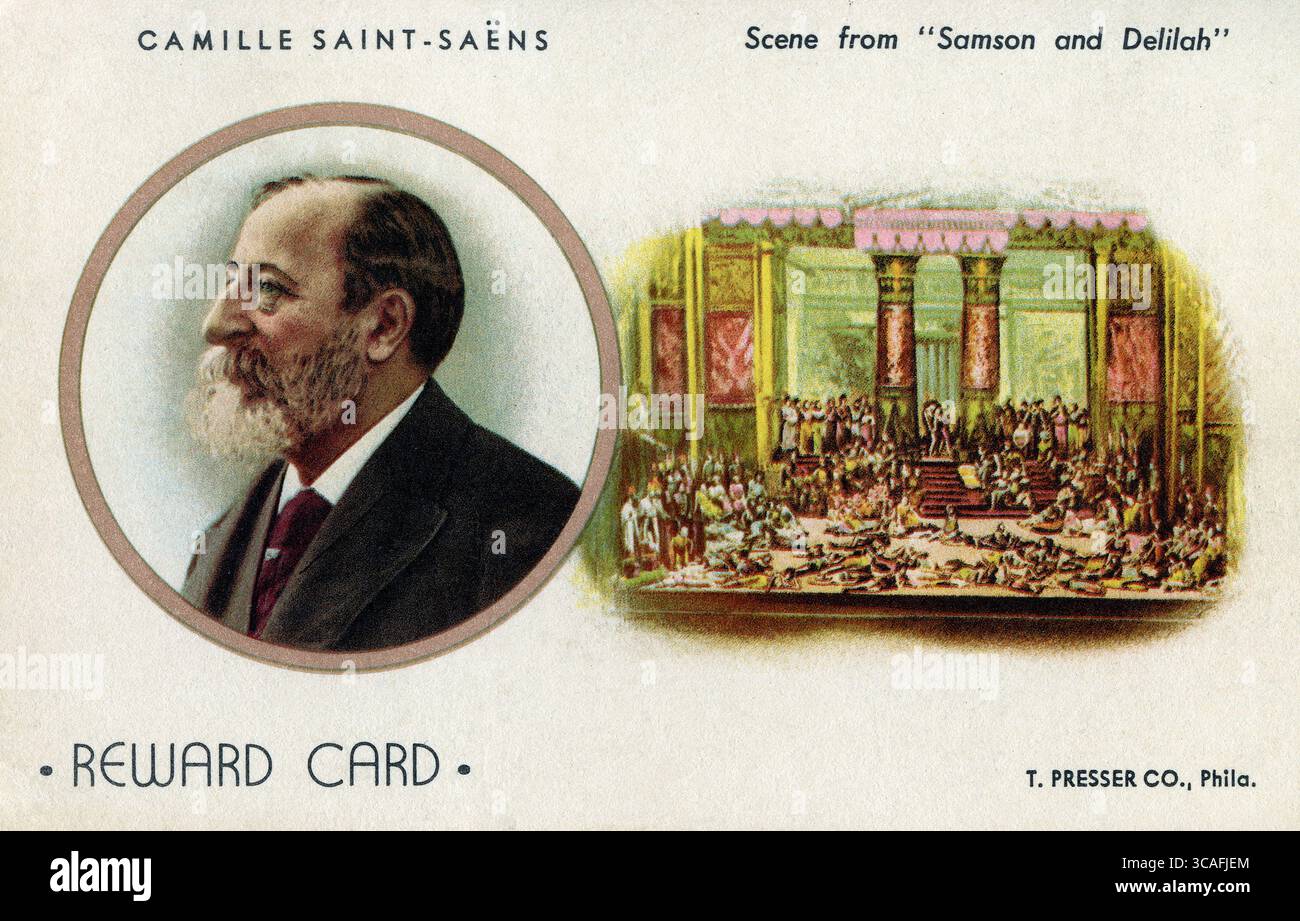 3 octobre 2022, États-Unis : Charles-Camille Saint-Saens (1835-1921), compositeur, chef d'orchestre et pianiste français, portrait de tête et d'épaules, carte postale couleur illustrée, artiste non identifié, T. presser Company, Philadelphie (crédit image : © JT Vintage/Glasshouse via ZUMA Press Wire) Banque D'Images 3 octobre 2022, États-Unis : Charles-Camille Saint-Saens (1835-1921), compositeur, chef d'orchestre et pianiste français, portrait de tête et d'épaules, carte postale couleur illustrée, artiste non identifié, T. presser Company, Philadelphie (crédit image : © JT Vintage/Glasshouse via ZUMA Press Wire) Banque D'Images