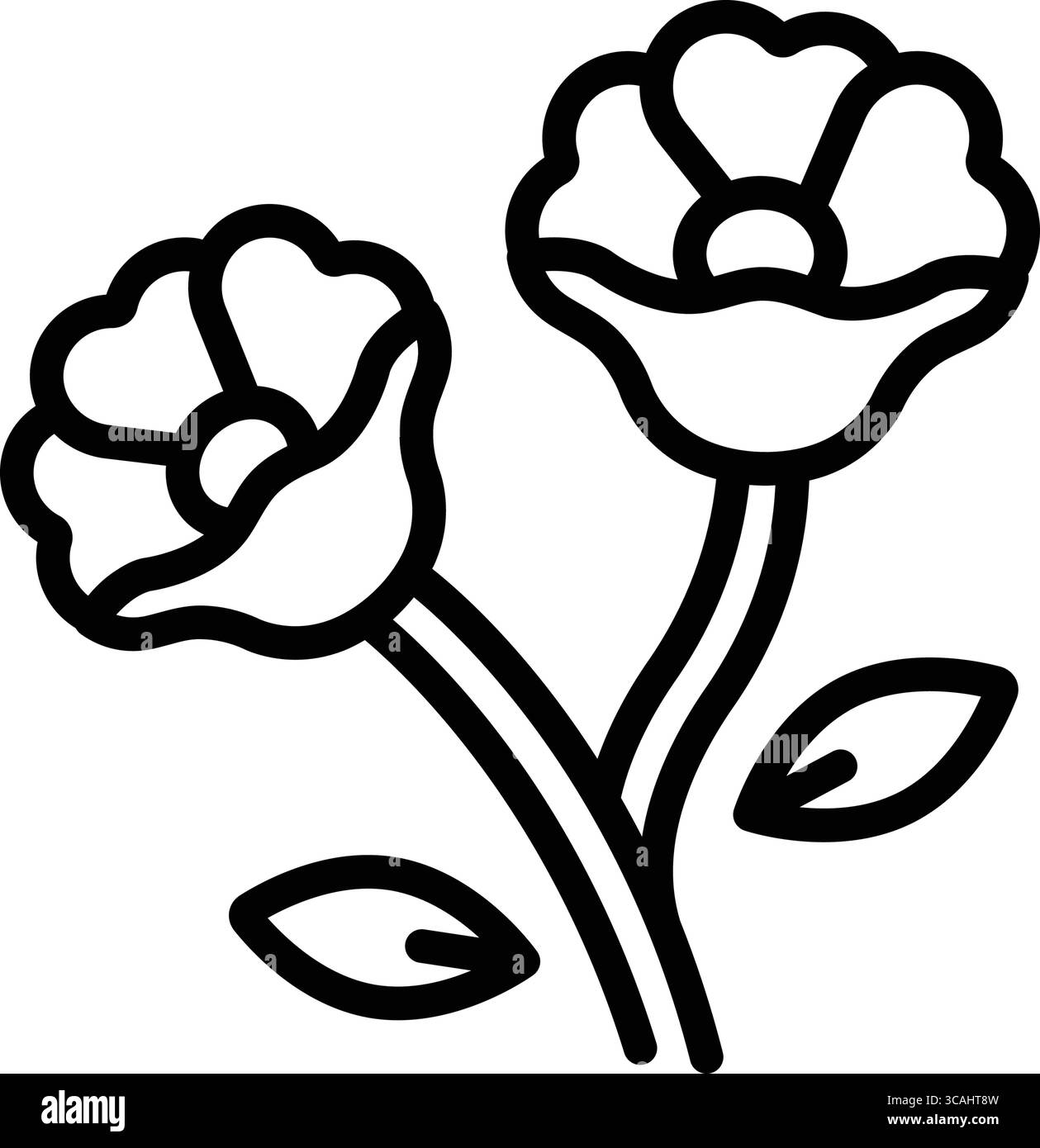 Icône pour coquelicot, papave Illustration de Vecteur