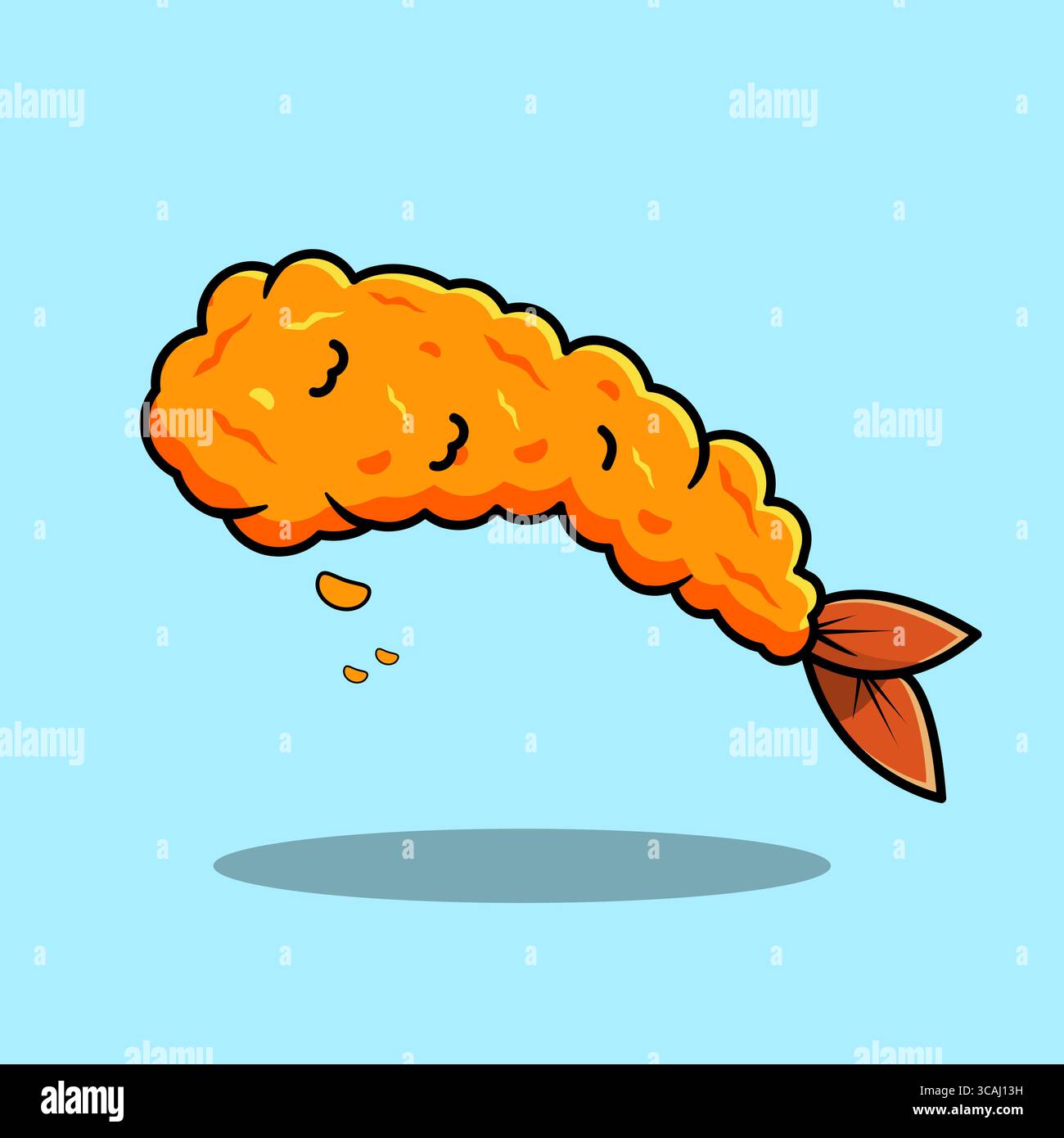 Croustillant Tempura illustration vectorielle de crevettes conception isolée Illustration de Vecteur