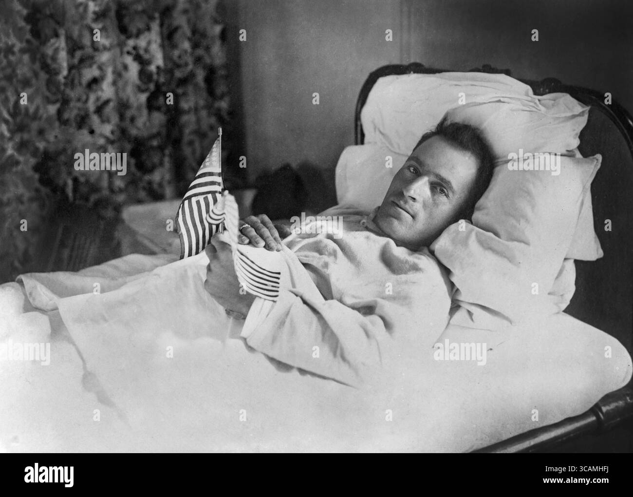 1er juin 2023, Londres, Angleterre, Royaume-Uni : soldat G. Moraito, de Rochester, New York, États-Unis, au South African Hut Hospital, Richmond Park, Londres, Angleterre, Royaume-Uni, collection de photographies de la Croix-Rouge nationale américaine, septembre 1918 (crédit image : © JT Vintage/Glasshouse via ZUMA Press Wire) Banque D'Images