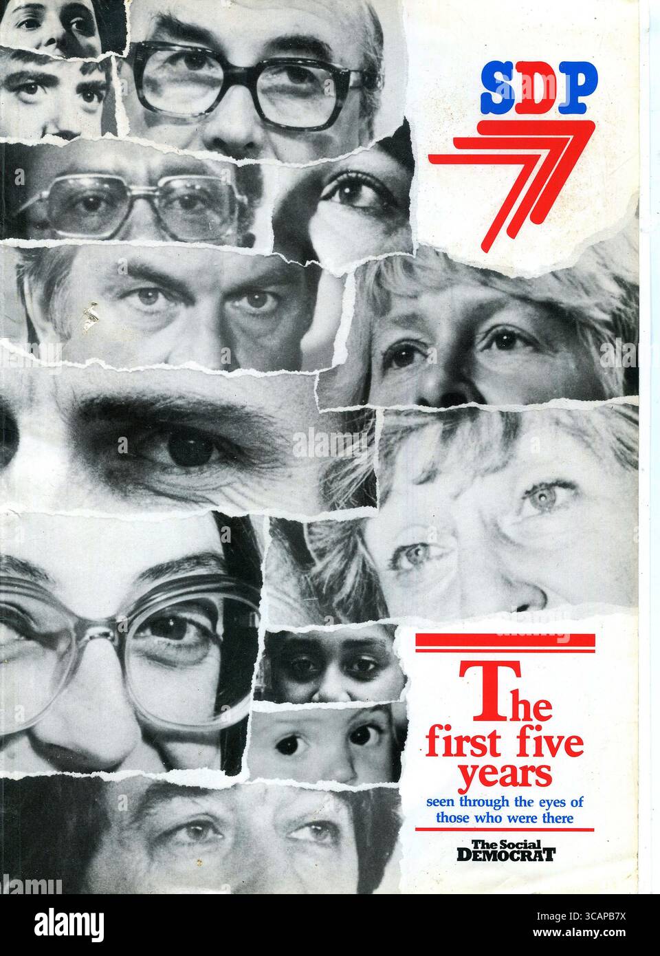 Livre en édition limitée publié à l'occasion du cinquième anniversaire du Parti social-démocrate en 1986. Lancé en 1981, le parti fusionne avec le Parti libéral en mars 1988. Banque D'Images
