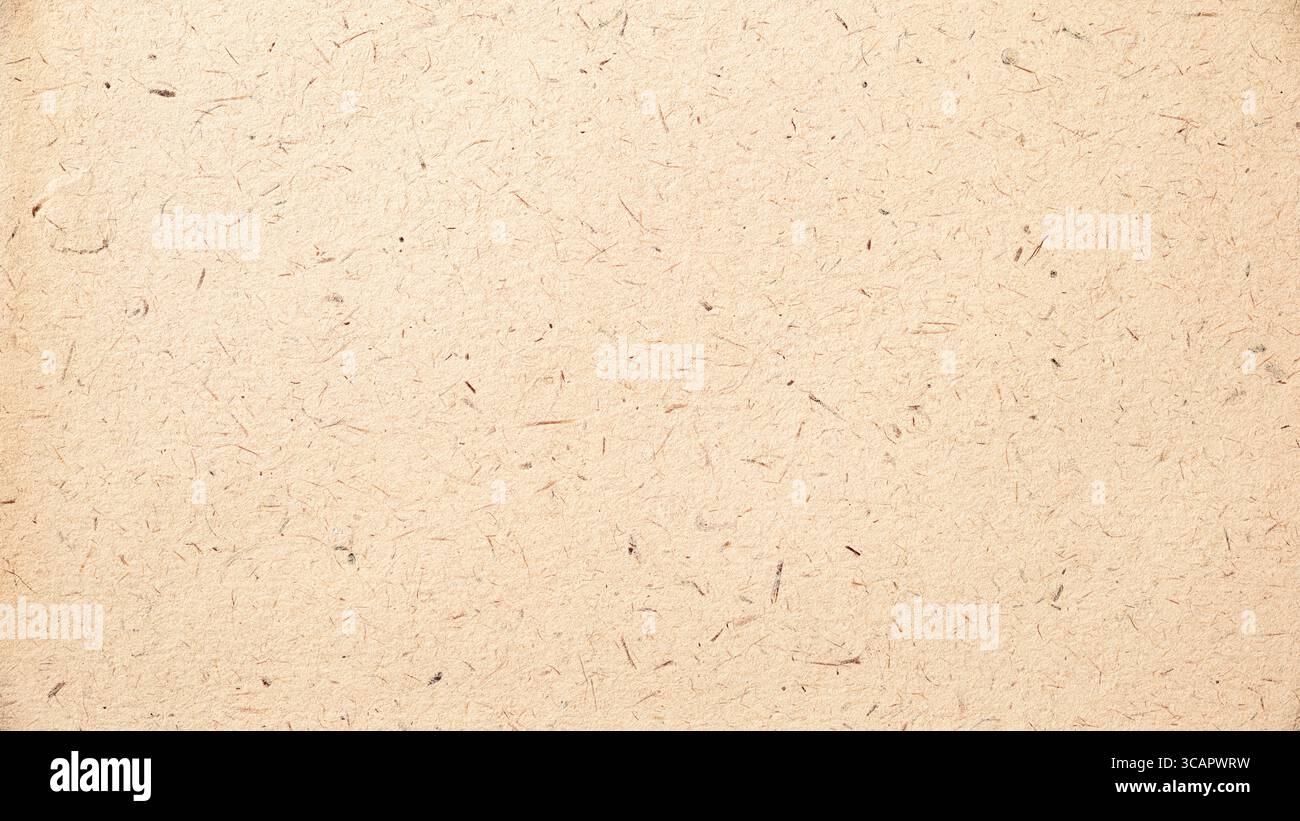Ce papier texturé présente un ton doux et neutre avec des fibres visibles et des taches qui ajoutent de la profondeur. Idéal pour les projets créatifs ou les applications artistiques, il transmet une sensation organique. Banque D'Images