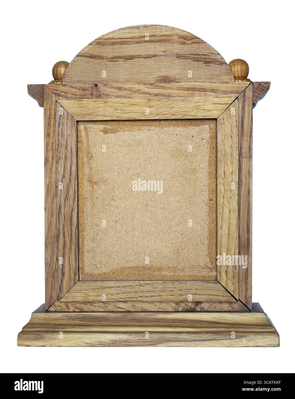 Cadre rustique en bois faits maison pour l'icône chrétienne de Jésus et la Vierge Marie l'arrière. Isolated on white Banque D'Images