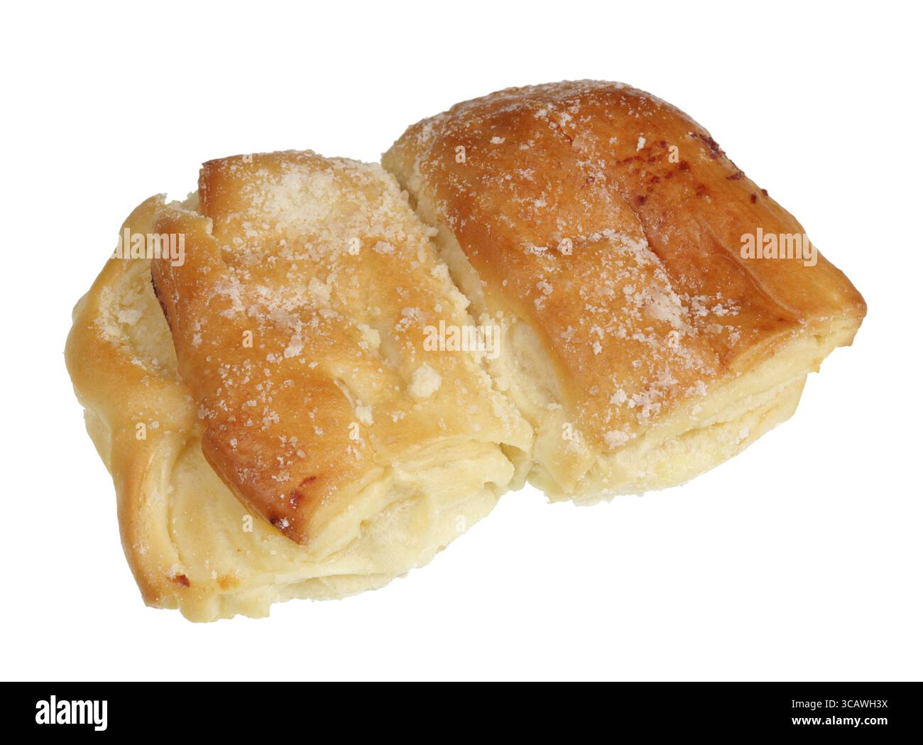 Bun rouleau rustique avec du fromage cottage. Macro shot isolé de l'alimentation Banque D'Images