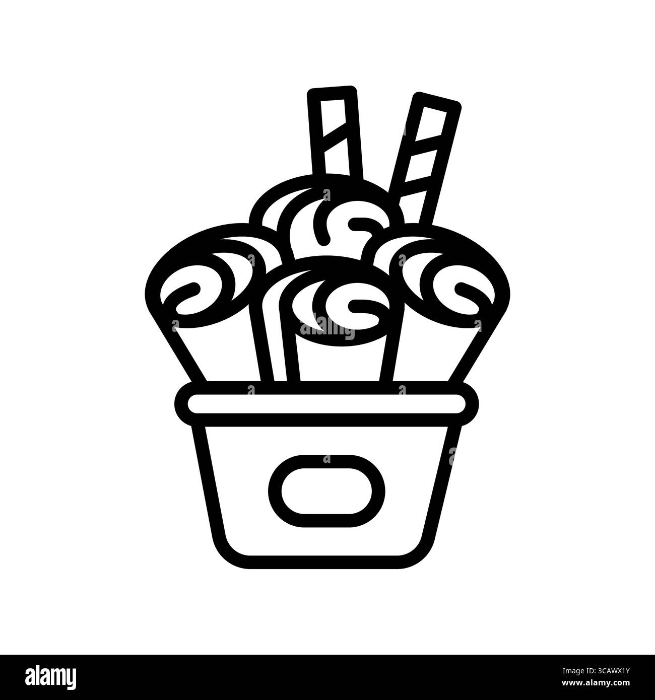 icône de ligne noire de crème glacée roulée pour les projets numériques et d'impression. Icônes nettes minimales pour les applications et les sites Web. Icônes simples modernes pour UI UX et brandin Illustration de Vecteur